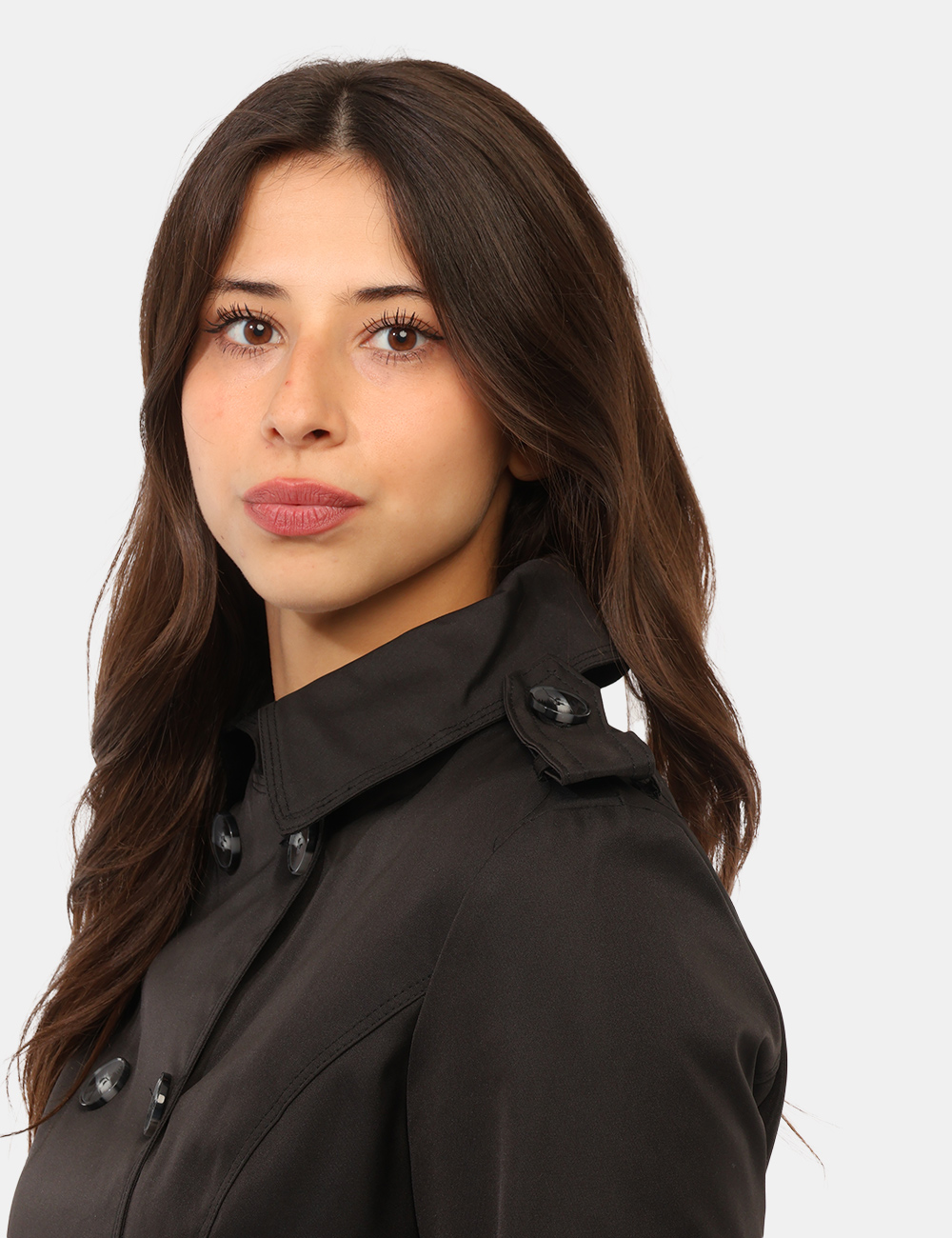 Trench Concept83 Nero - Trench Concept83 Nero da Donna – Eleganza Doppiopetto e Lunghezza 3/4Il trench Concept83 nero da don