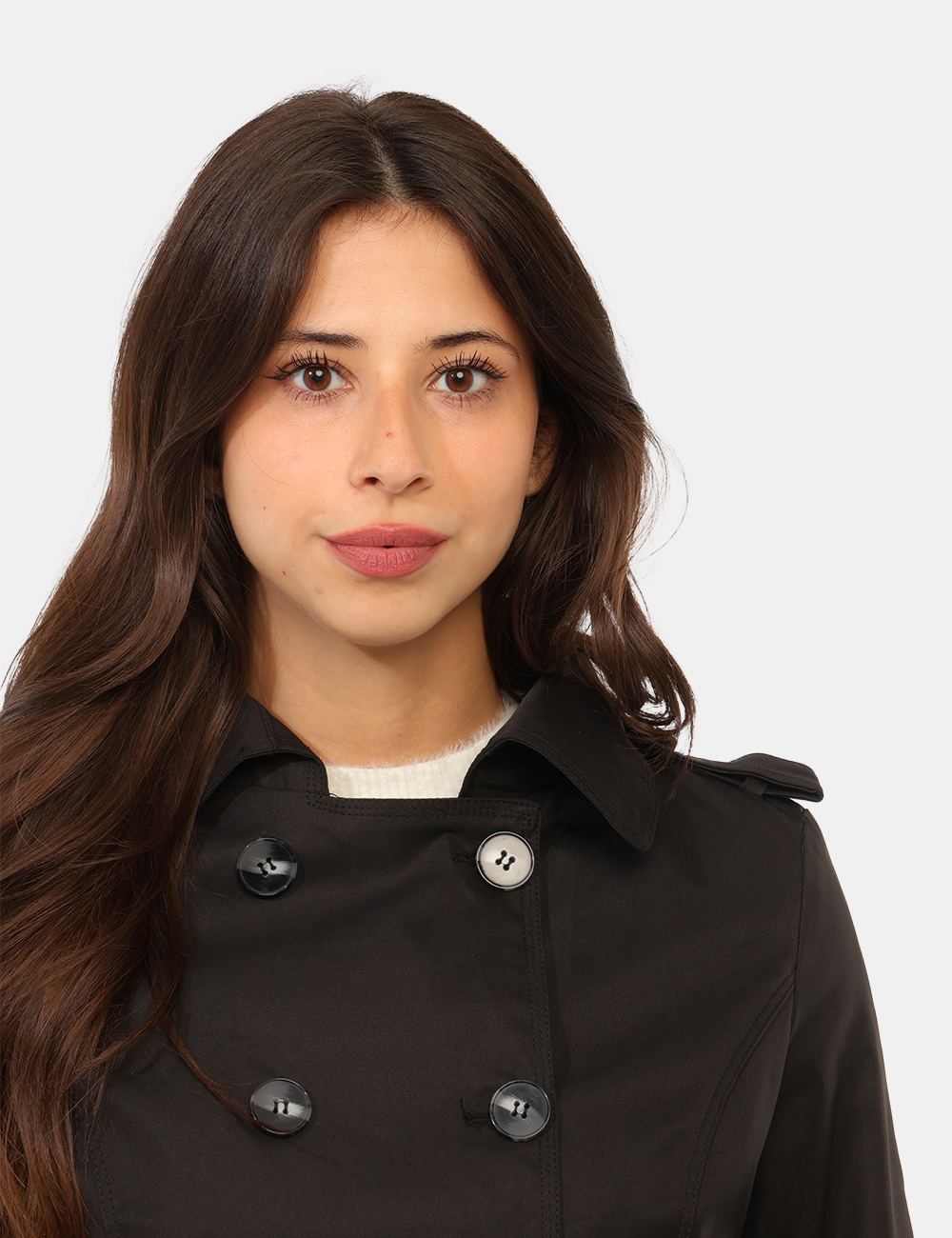 Trench Concept83 Nero - Trench Concept83 Nero da Donna – Eleganza Doppiopetto e Lunghezza 3/4Il trench Concept83 nero da don