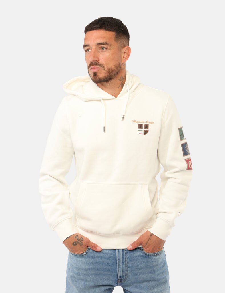 Outlet felpa uomo scontata - Felpa Aeronautica Italiana Bianca