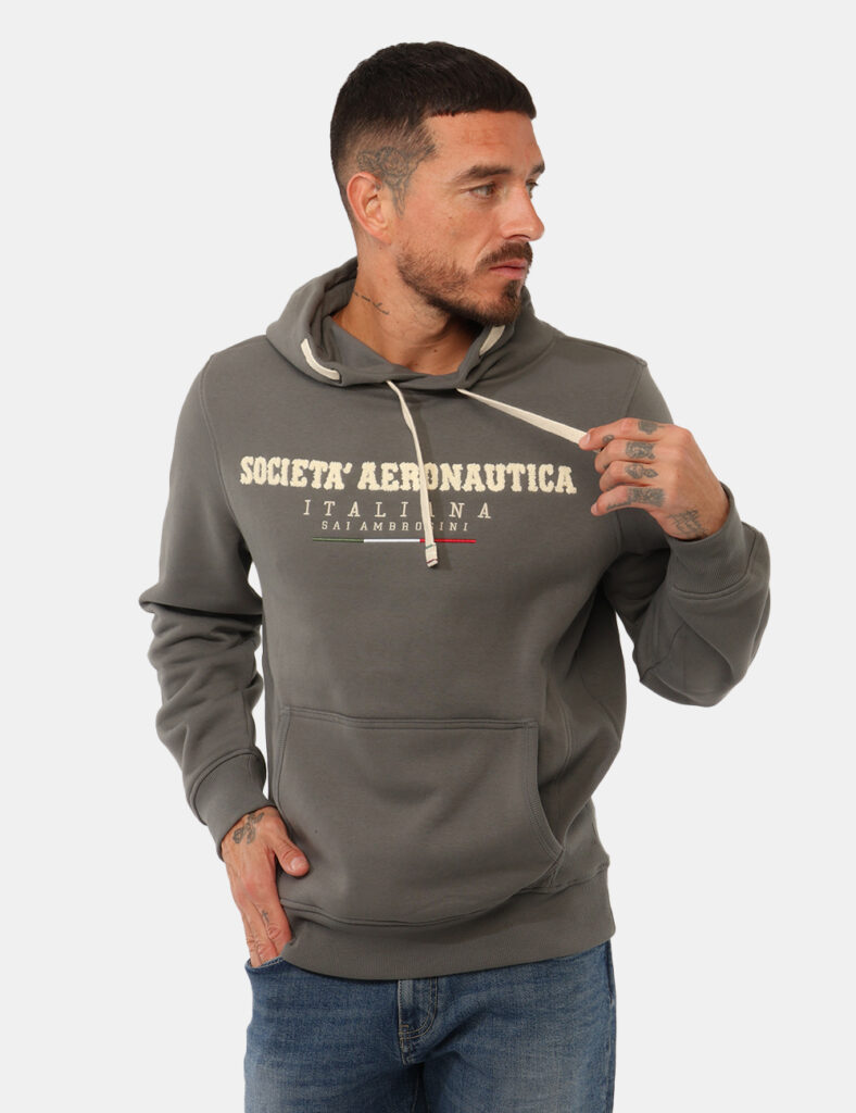 Felpa Aeronautica Italiana Grigia
