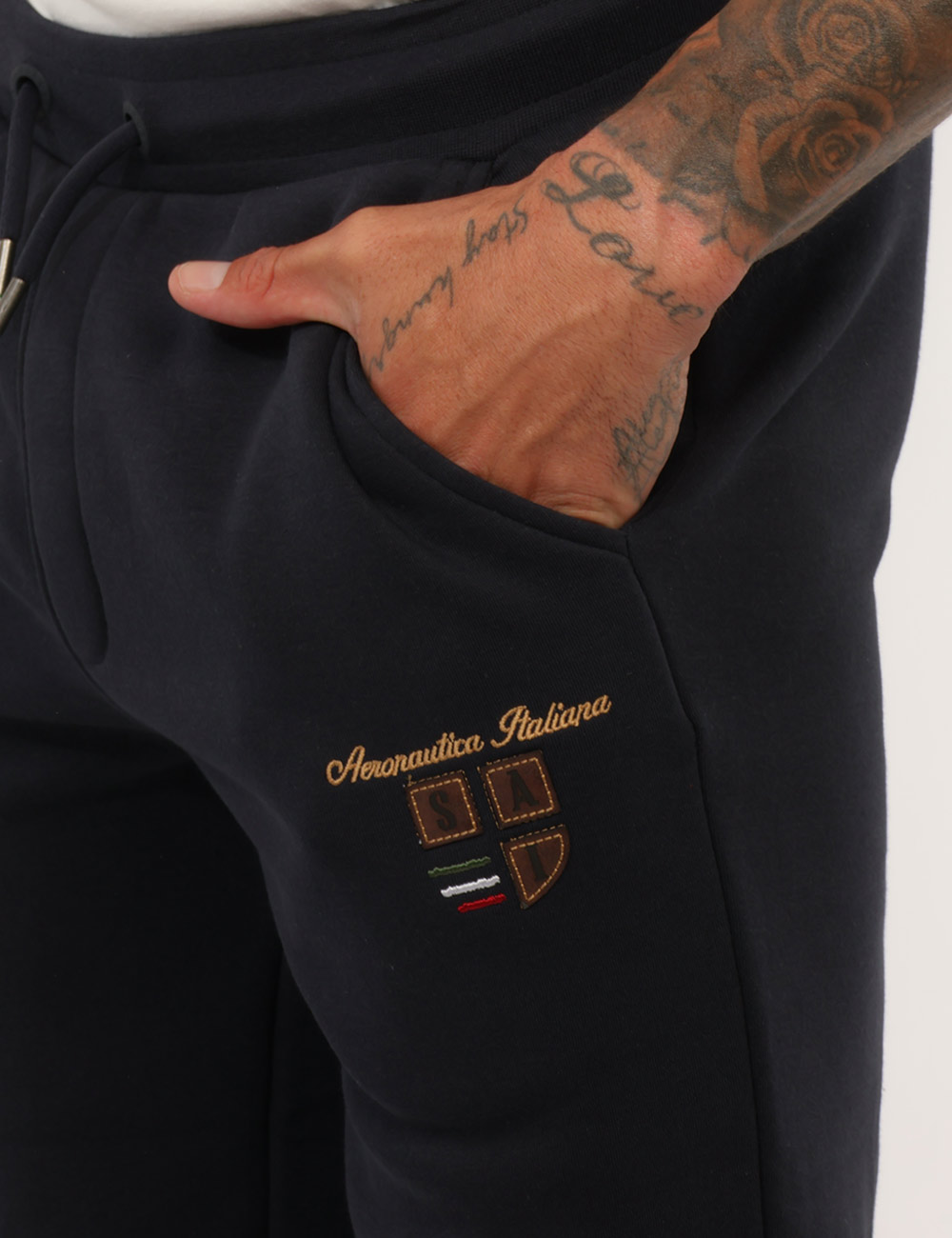 Pantalone della tuta Aeronautica Italiana Blu - Pantalone della tuta AERONAUTICA ITALIANA Blu da uomo Il Pantalone della tut