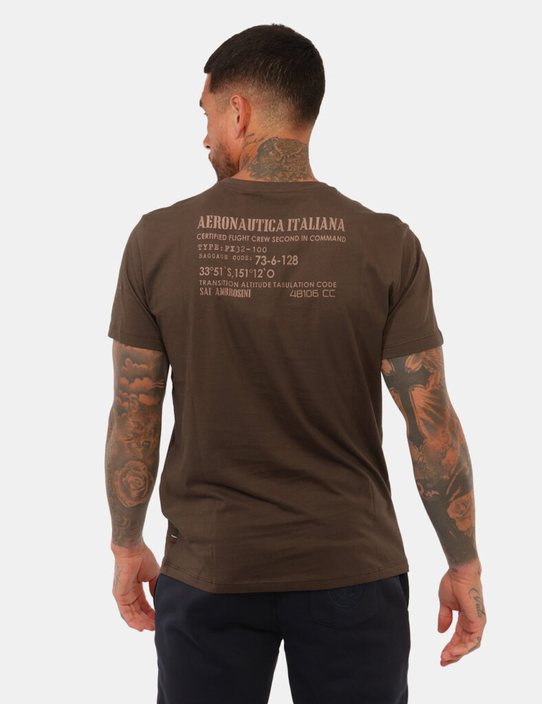 T-shirt Aeronautica Italiana Marrone