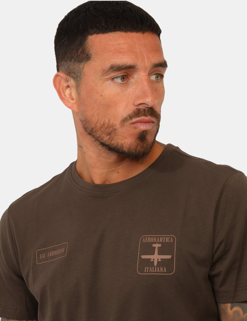 T-shirt Aeronautica Italiana Marrone - T-shirt AERONAUTICA ITALIANA Marrone da uomo La T-shirt AERONAUTICA ITALIANA Marrone