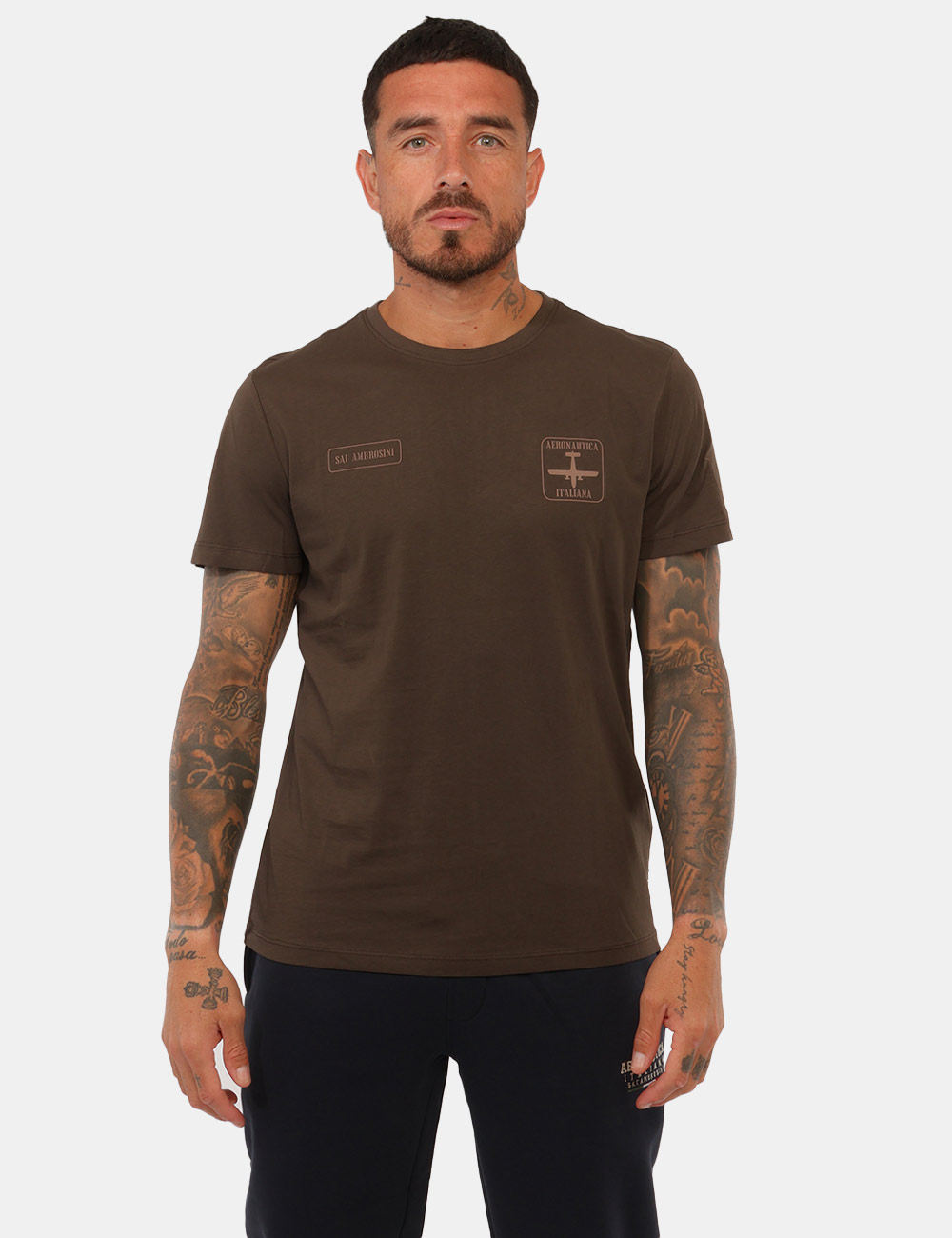T-shirt Aeronautica Italiana Marrone - T-shirt AERONAUTICA ITALIANA Marrone da uomo La T-shirt AERONAUTICA ITALIANA Marrone
