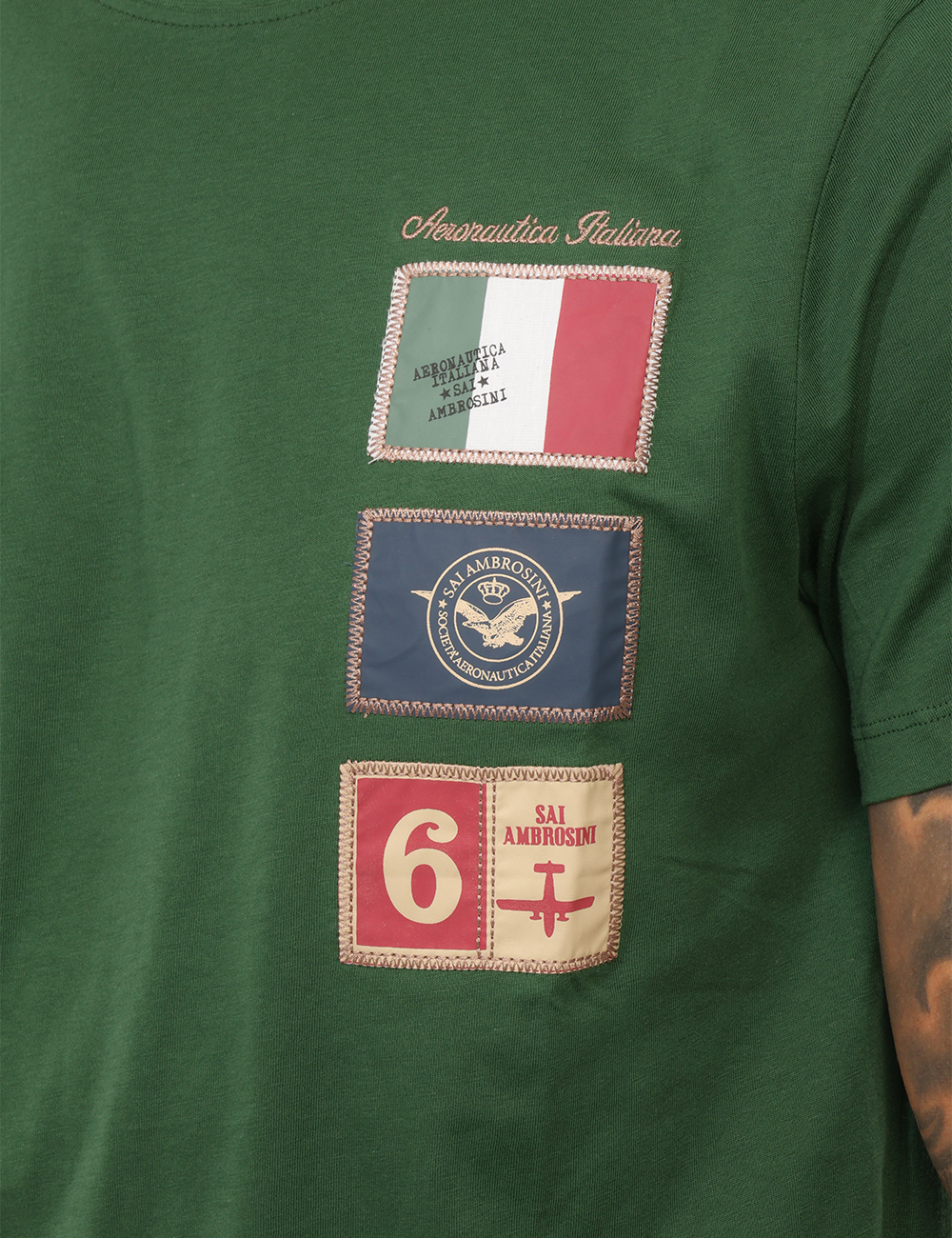T-shirt Aeronautica Italiana Verde - T-shirt Aeronautica Italiana Verde da UomoLa T-shirt Aeronautica Italiana verde da uomo