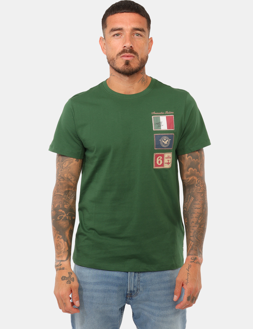 T-shirt Aeronautica Italiana Verde - T-shirt Aeronautica Italiana Verde da UomoLa T-shirt Aeronautica Italiana verde da uomo