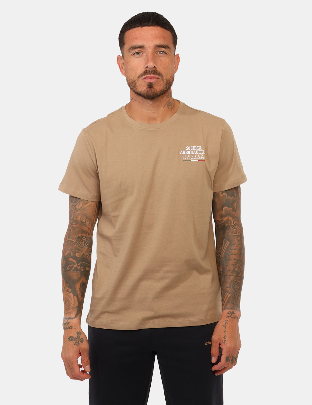T-shirt Aeronautica Italiana Beige - T-shirt AERONAUTICA ITALIANA Beige da uomo La T-shirt AERONAUTICA ITALIANA Beige da uom