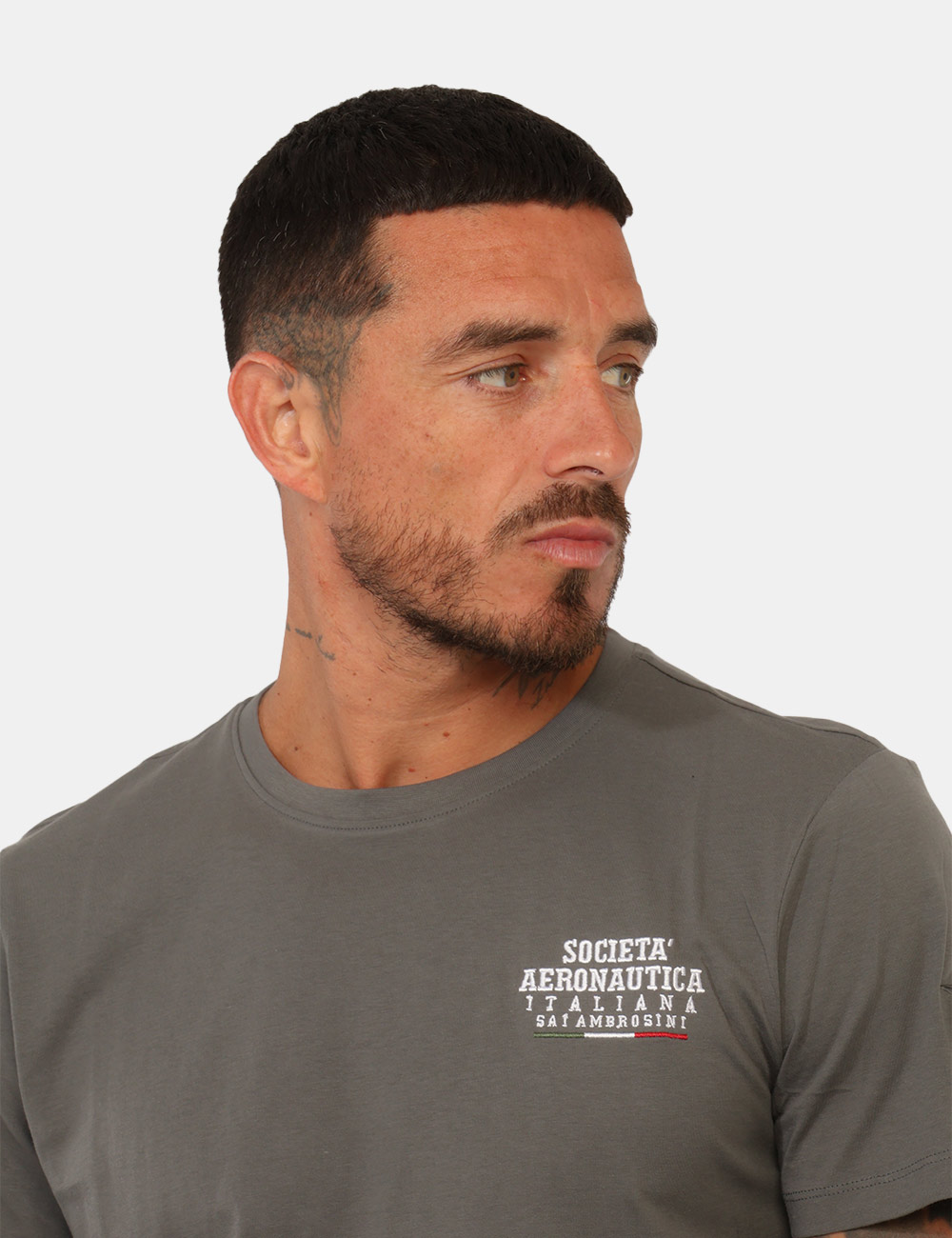 T-shirt Aeronautica Italiana Grigia - T-shirt AERONAUTICA ITALIANA Grigia da uomo La T-shirt AERONAUTICA ITALIANA Grigia da
