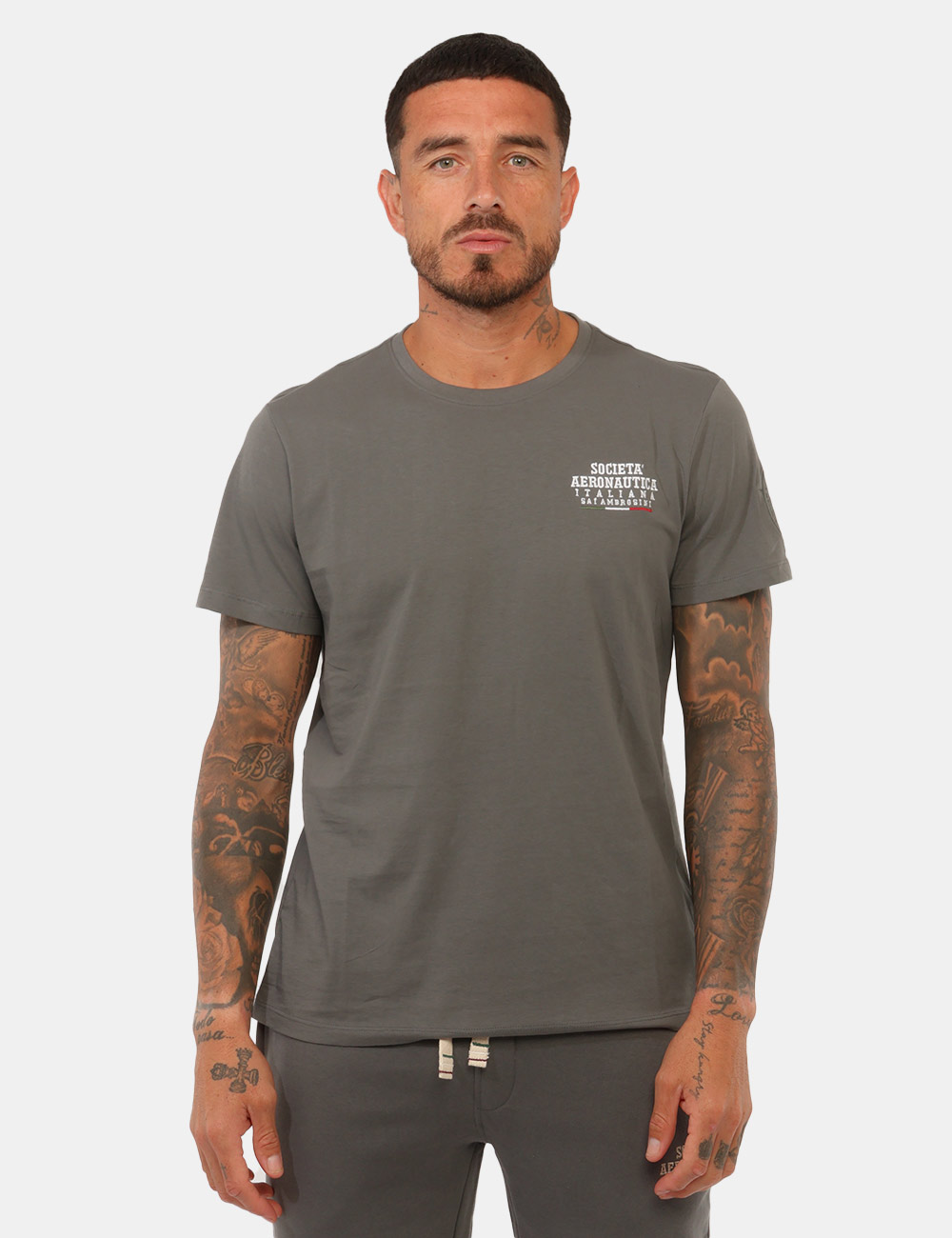 T-shirt Aeronautica Italiana Grigia - T-shirt AERONAUTICA ITALIANA Grigia da uomo La T-shirt AERONAUTICA ITALIANA Grigia da