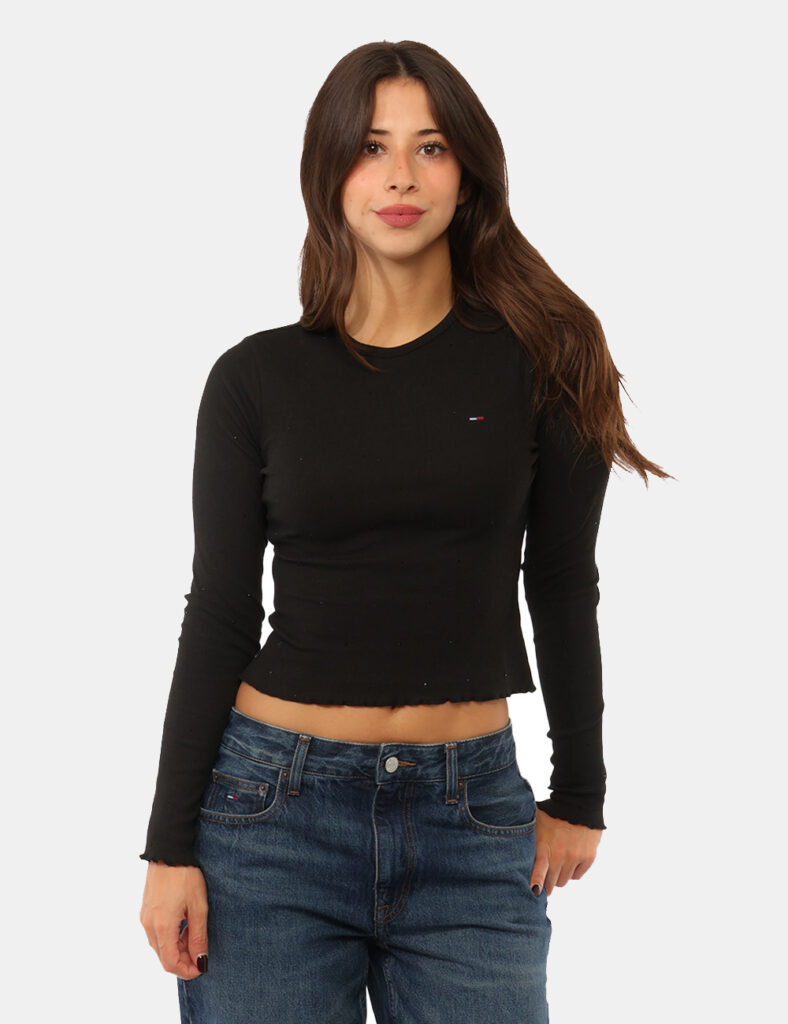 Abbigliamento donna scontato - T-shirt Tommy Hilfiger Nera