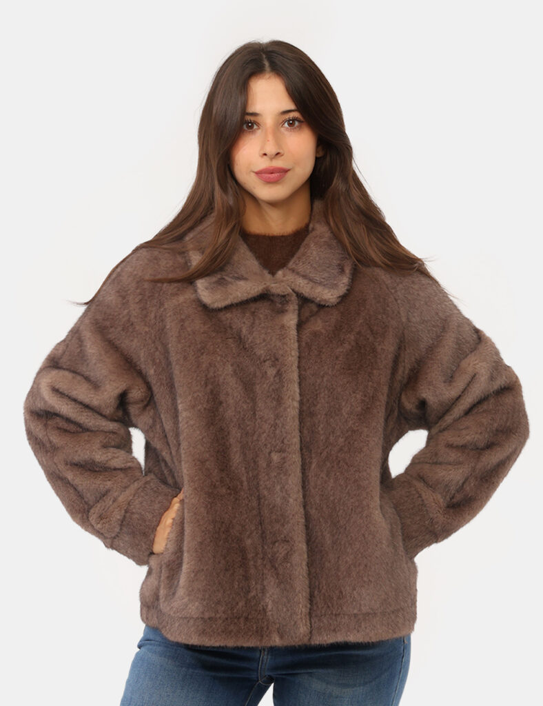 Abbigliamento donna scontato - Pelliccia Yes Zee Marrone