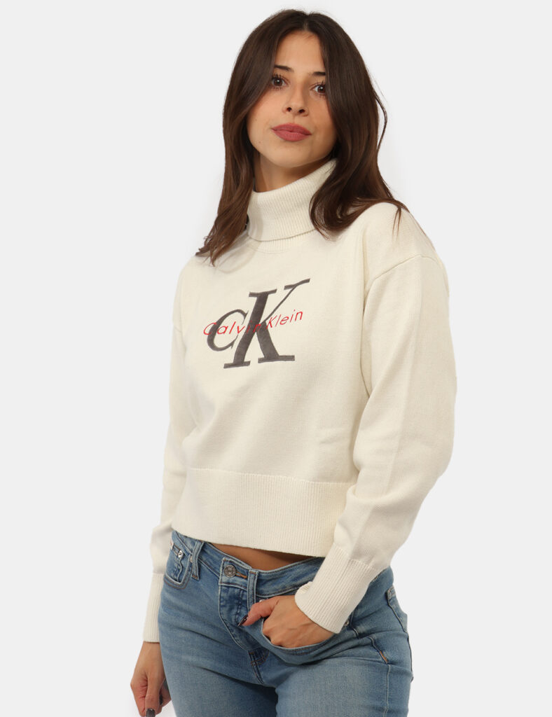 Outlet donna CALVIN KLEIN - Maglia Calvin Klein Panna