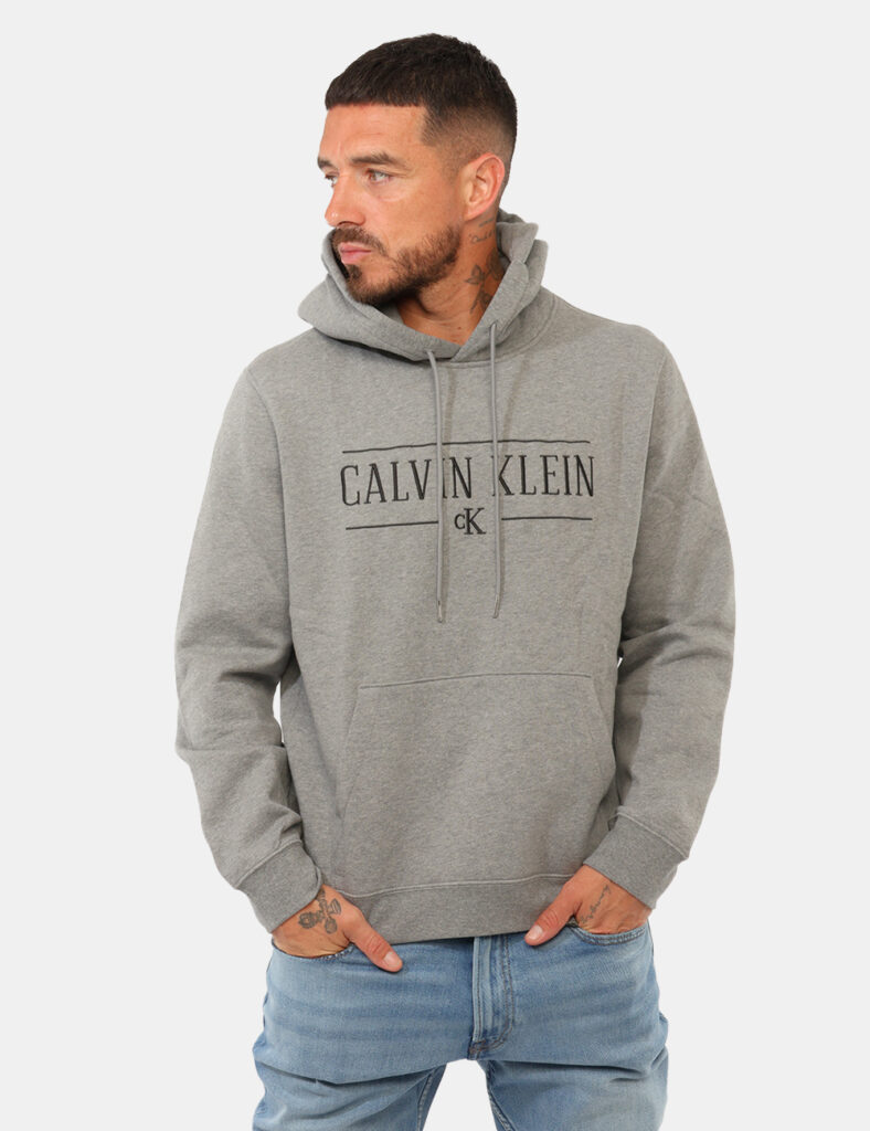 Outlet felpa uomo scontata - Felpa Calvin Klein Grigia