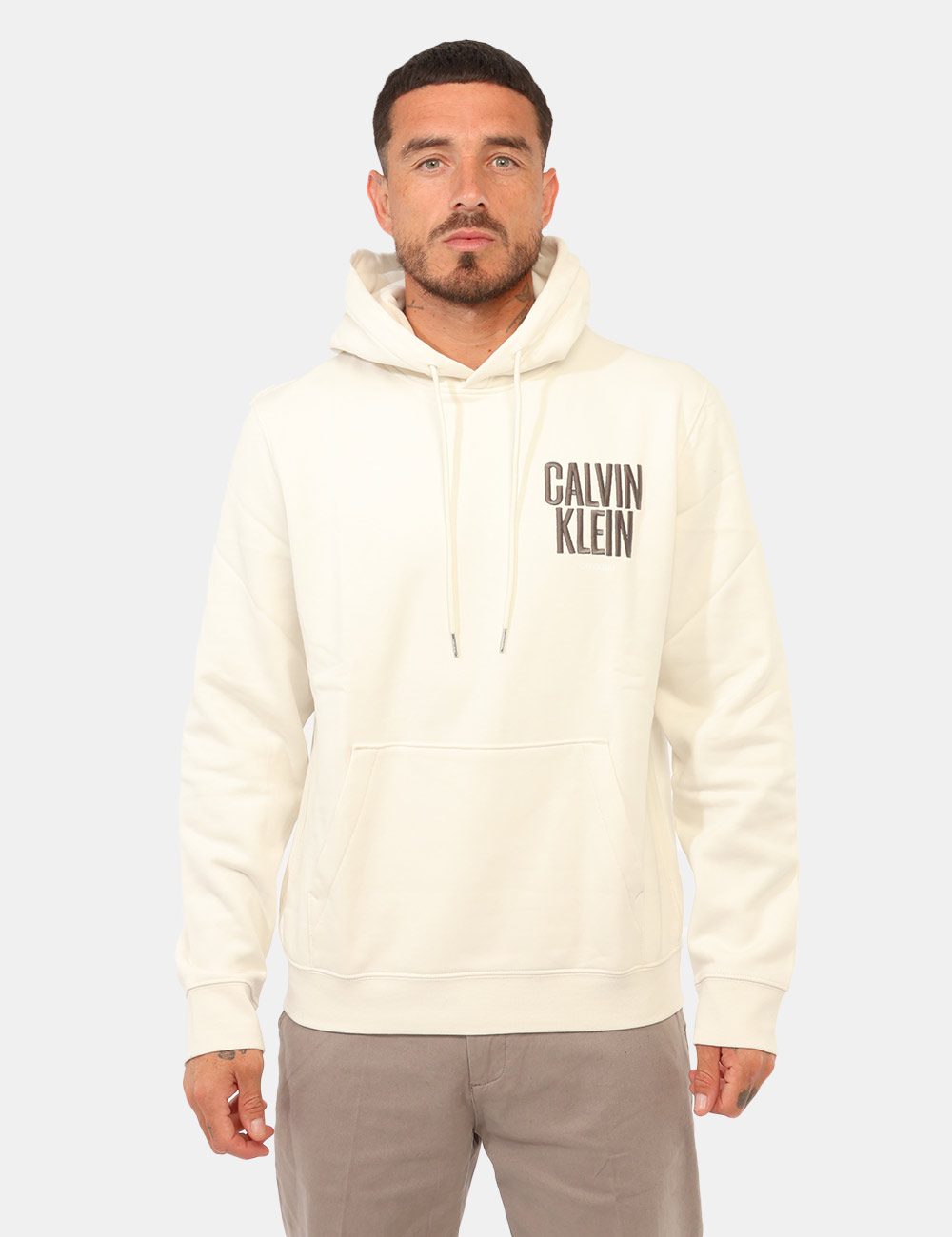 Felpa Calvin Klein Bianca - Felpa Calvin Klein Bianca da UomoLa felpa Calvin Klein bianca da uomo è un capo casual e contemp