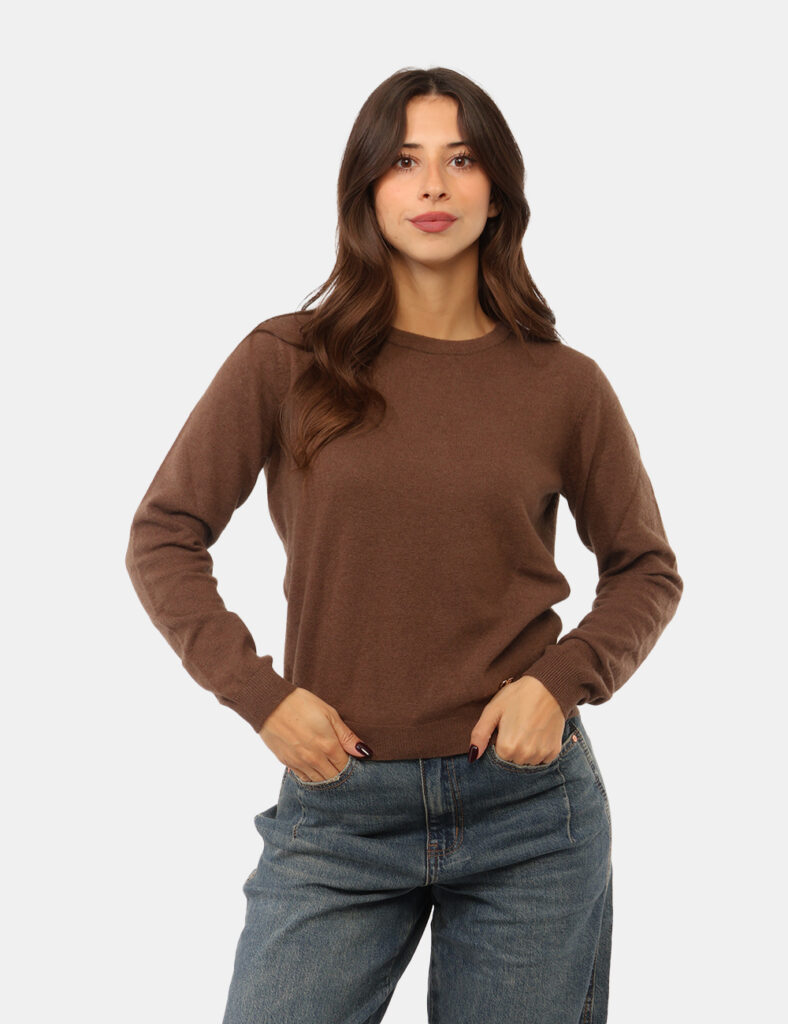 Abbigliamento donna scontato - Maglia Yes Zee Marrone