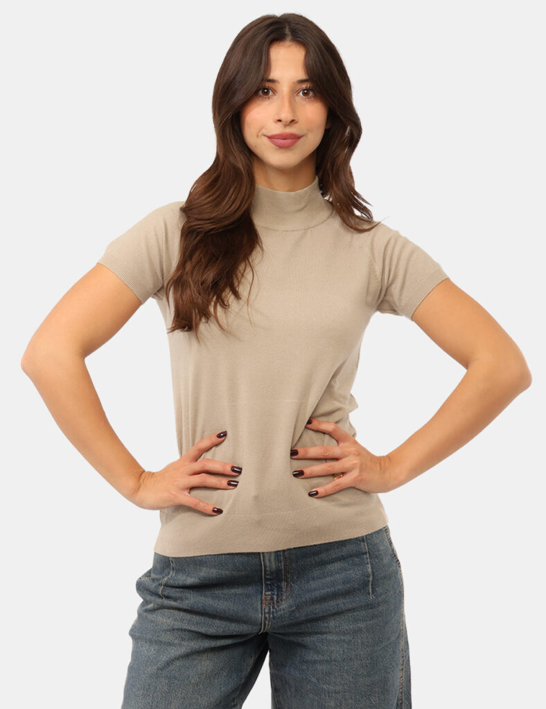 Abbigliamento donna scontato - Maglia Yes Zee Beige
