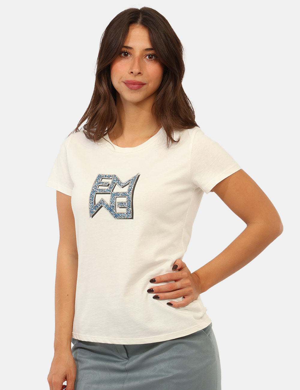 T-shirt Emme Marella Bianca - T-shirt EMME MARELLA Bianca da donna La T-shirt EMME MARELLA Bianca è un capo femminile versat