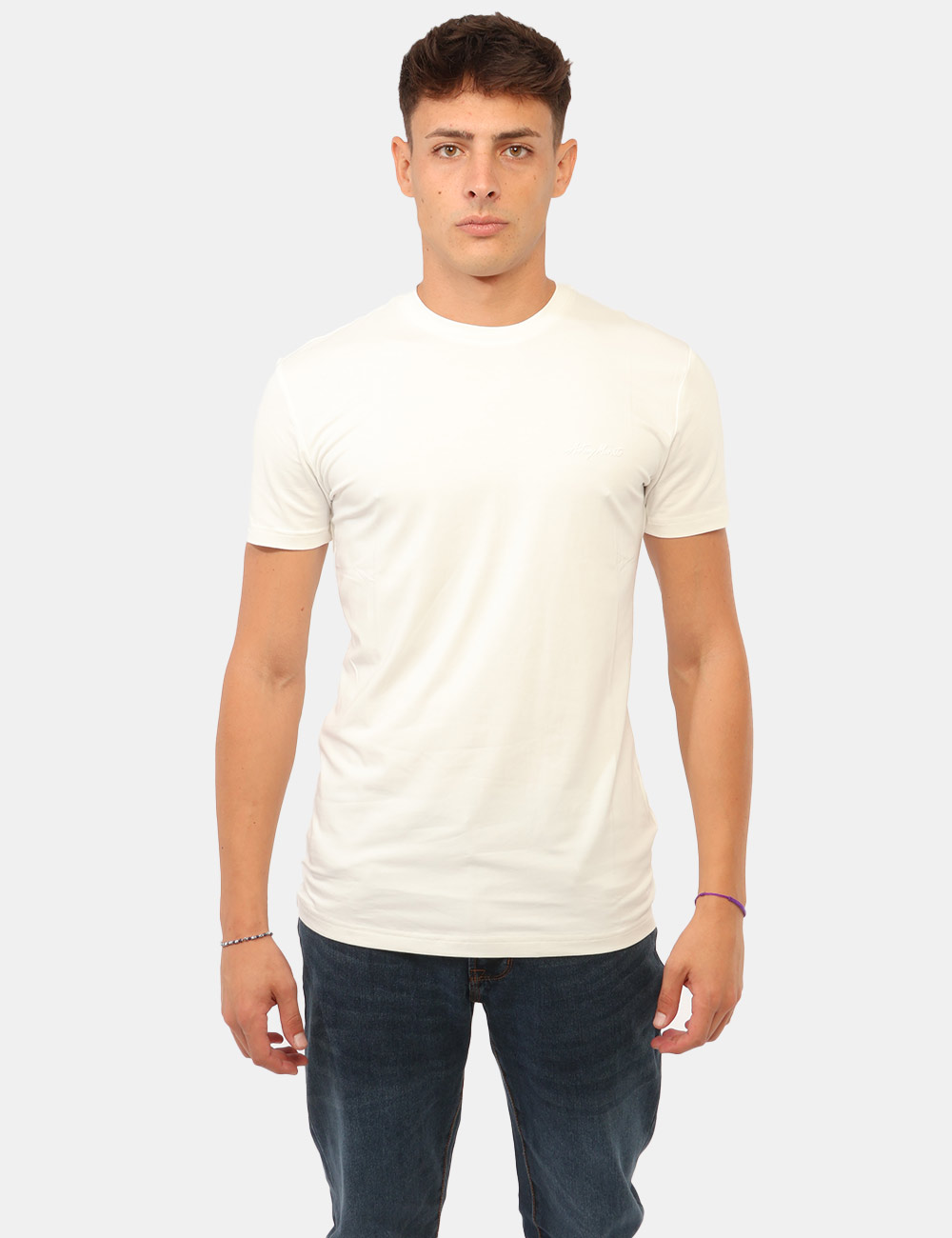 T-shirt Antony Morato Bianca - T-shirt Antony Morato Bianca da uomo La T-shirt ANTONY MORATO Bianca da uomo è un capo dal ca