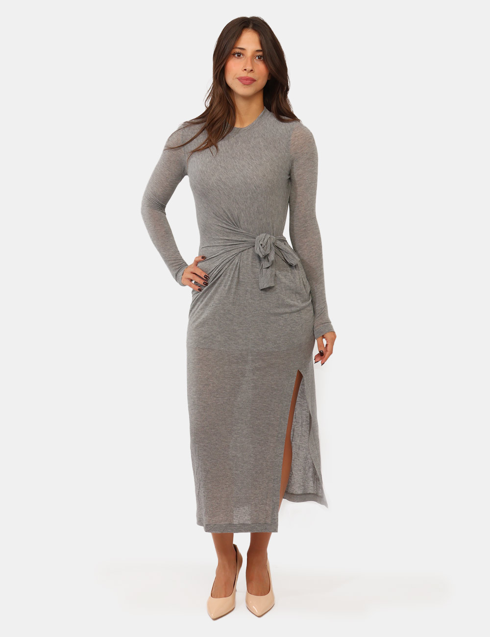 Vestito Emme Marella Grigio - Vestito EMME MARELLA Grigio da donna Il Vestito EMME MARELLA Grigio è un capo femminile raffin